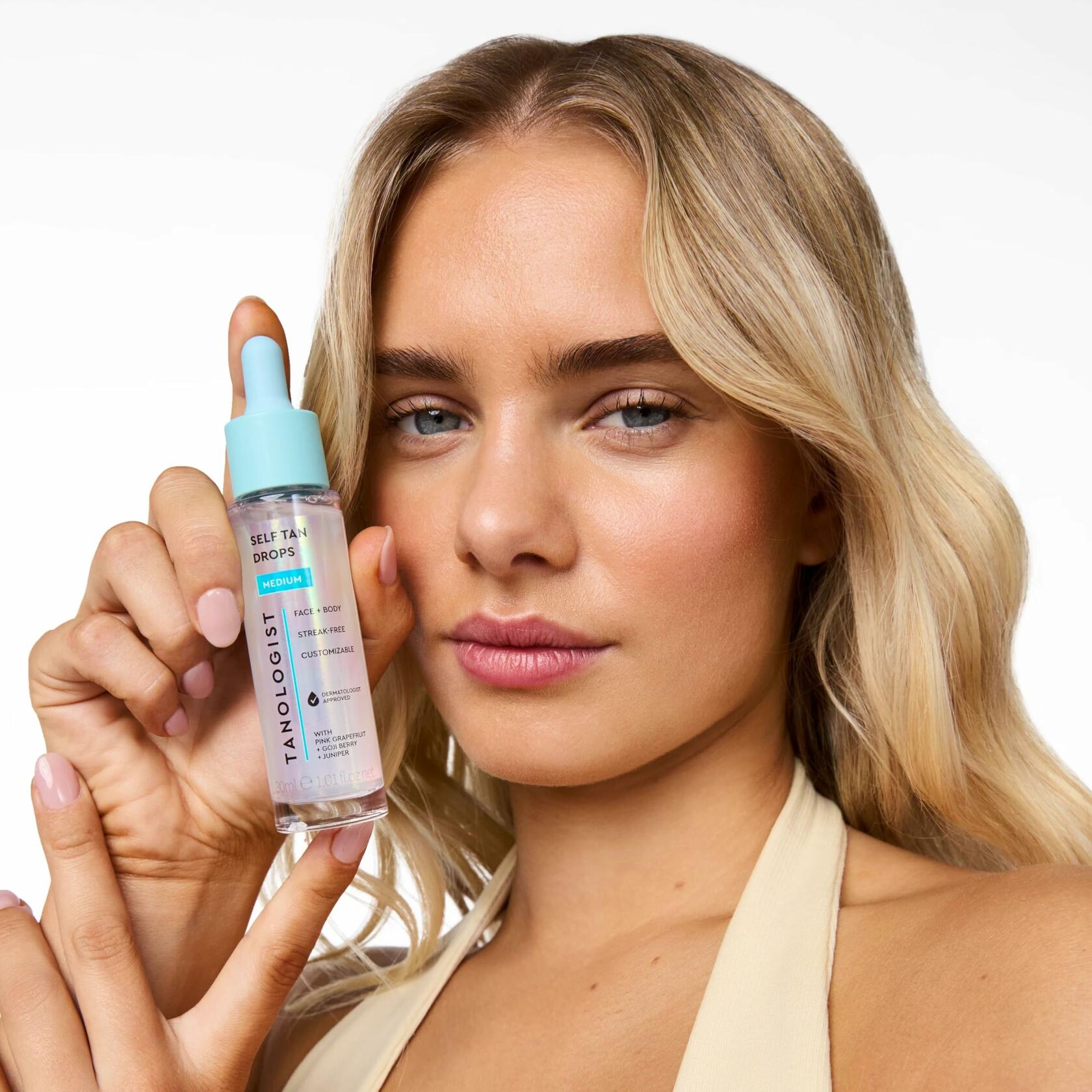 Tanologist Self Tan Drops Medium Bronzing Serum Face Body 1.01oz