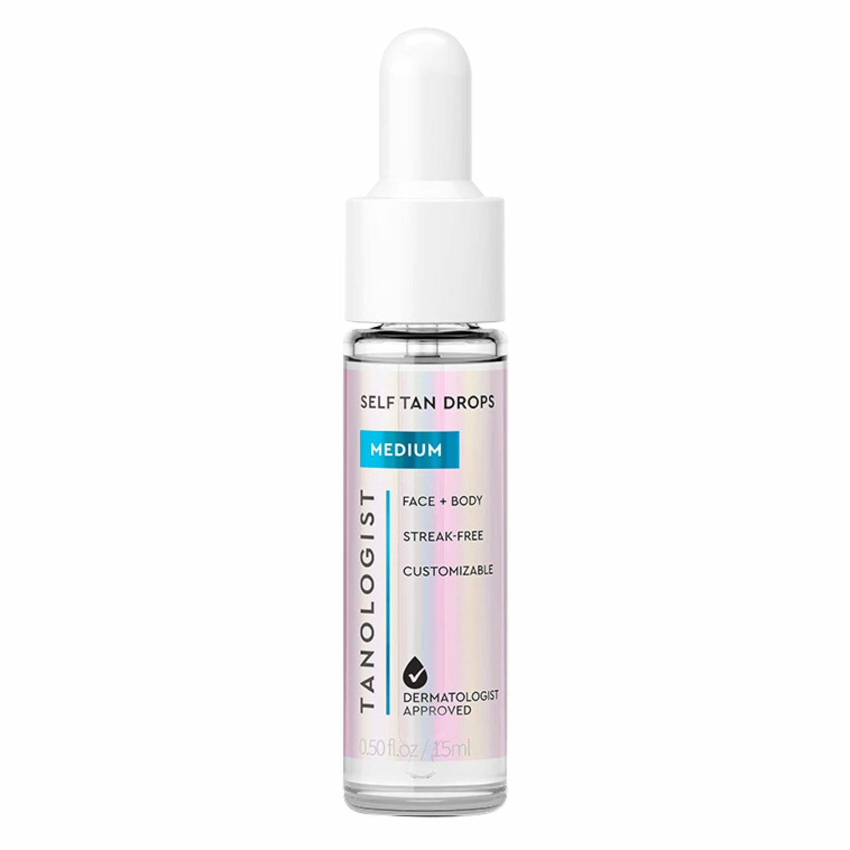 Tanologist Self Tan Drops Medium Bronzing Serum Face Body 1.01oz