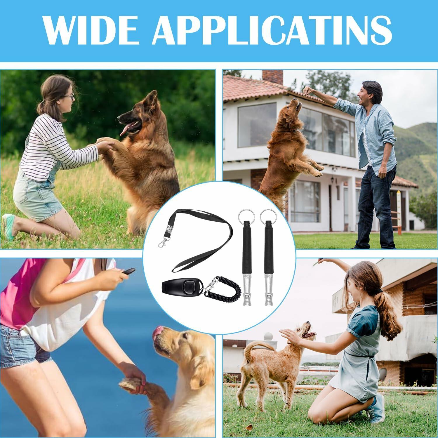 Sbomiaort Dog Training Set Whistle Clicker w/Lanyard Puppy Training