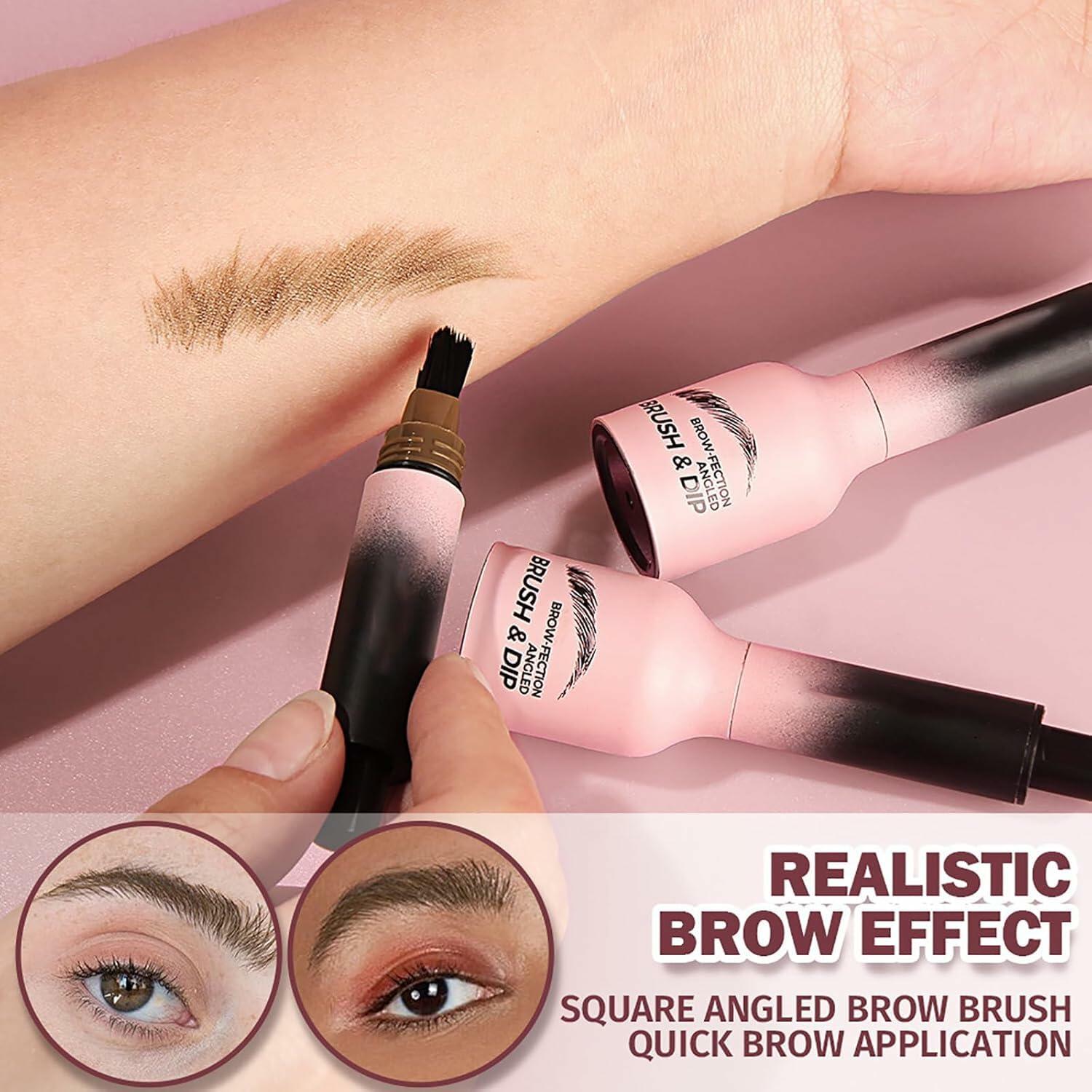 Brow Fection Angled Brow Brush & Dip Liquid Eyebrow Pencil Waterproof Taupe