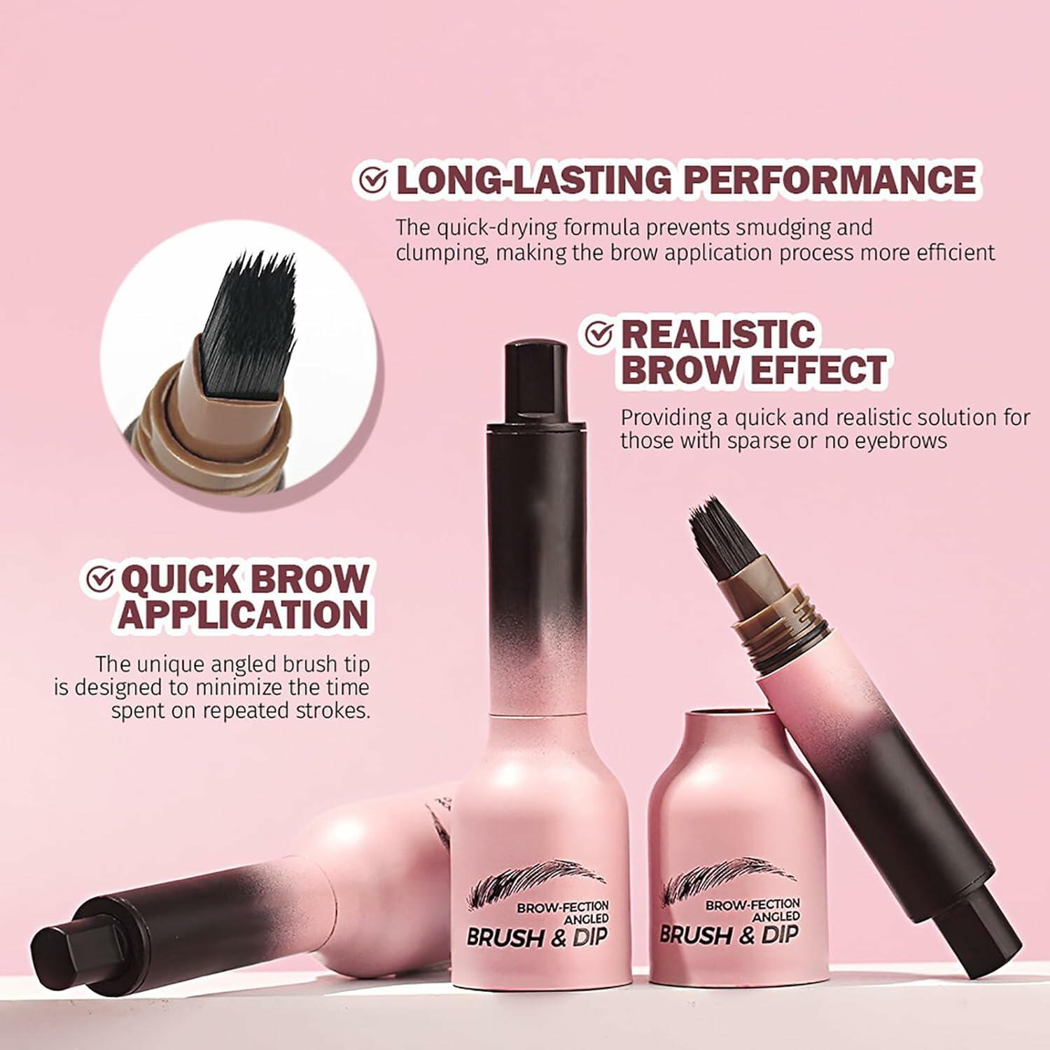 Brow Fection Angled Brow Brush & Dip Liquid Eyebrow Pencil Waterproof Taupe