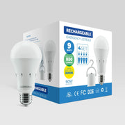 LEDRONA Rechargeable Light Bulbs 4 Pack Emergency Battery 3000K E26
