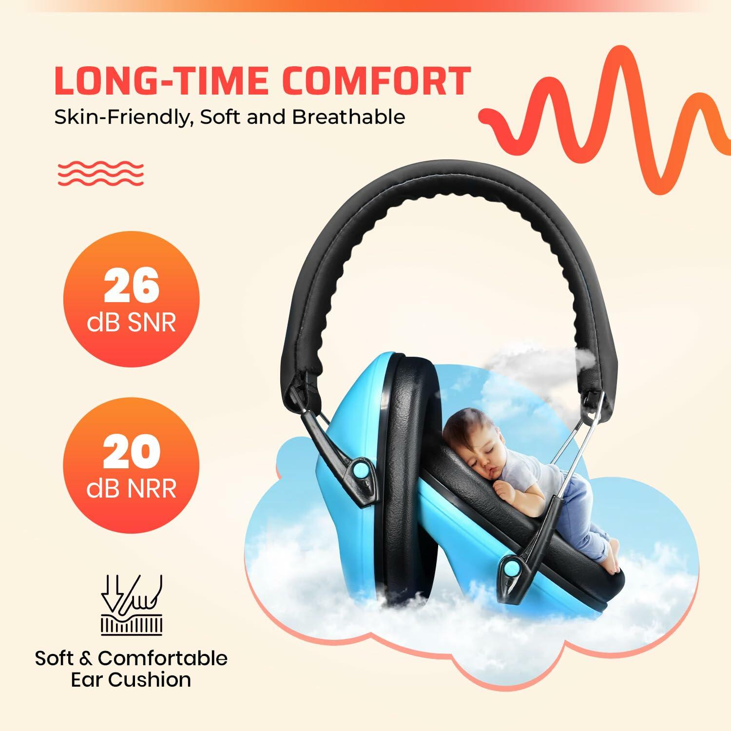 Jozy Noise Canceling Headphones for Kids SNR 26dB Ear Protection Orange