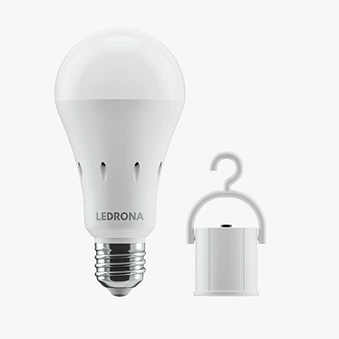 LEDRONA Rechargeable Light Bulbs 4 Pack Emergency Battery 3000K E26