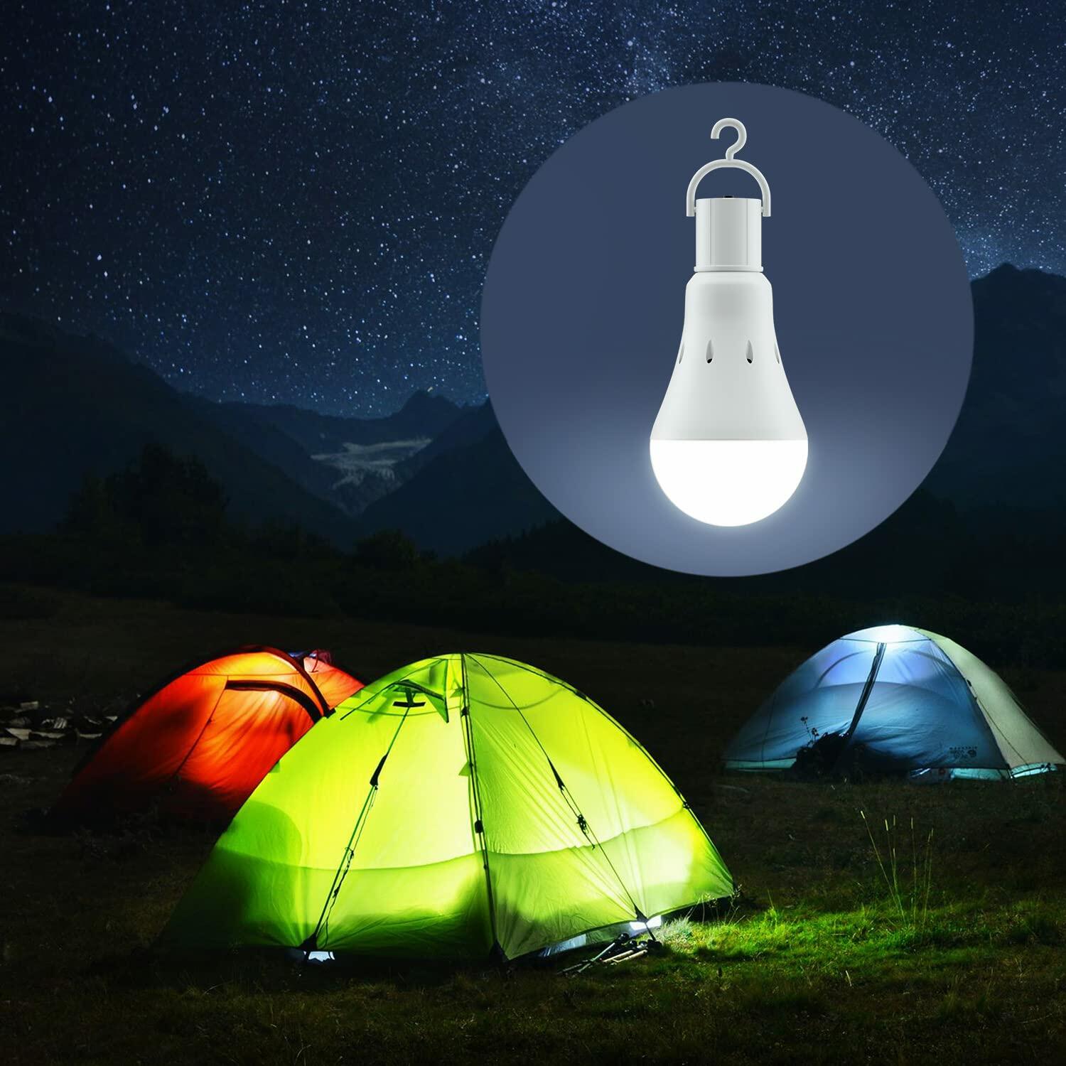 LEDRONA Rechargeable Light Bulbs 4 Pack Emergency Battery 3000K E26
