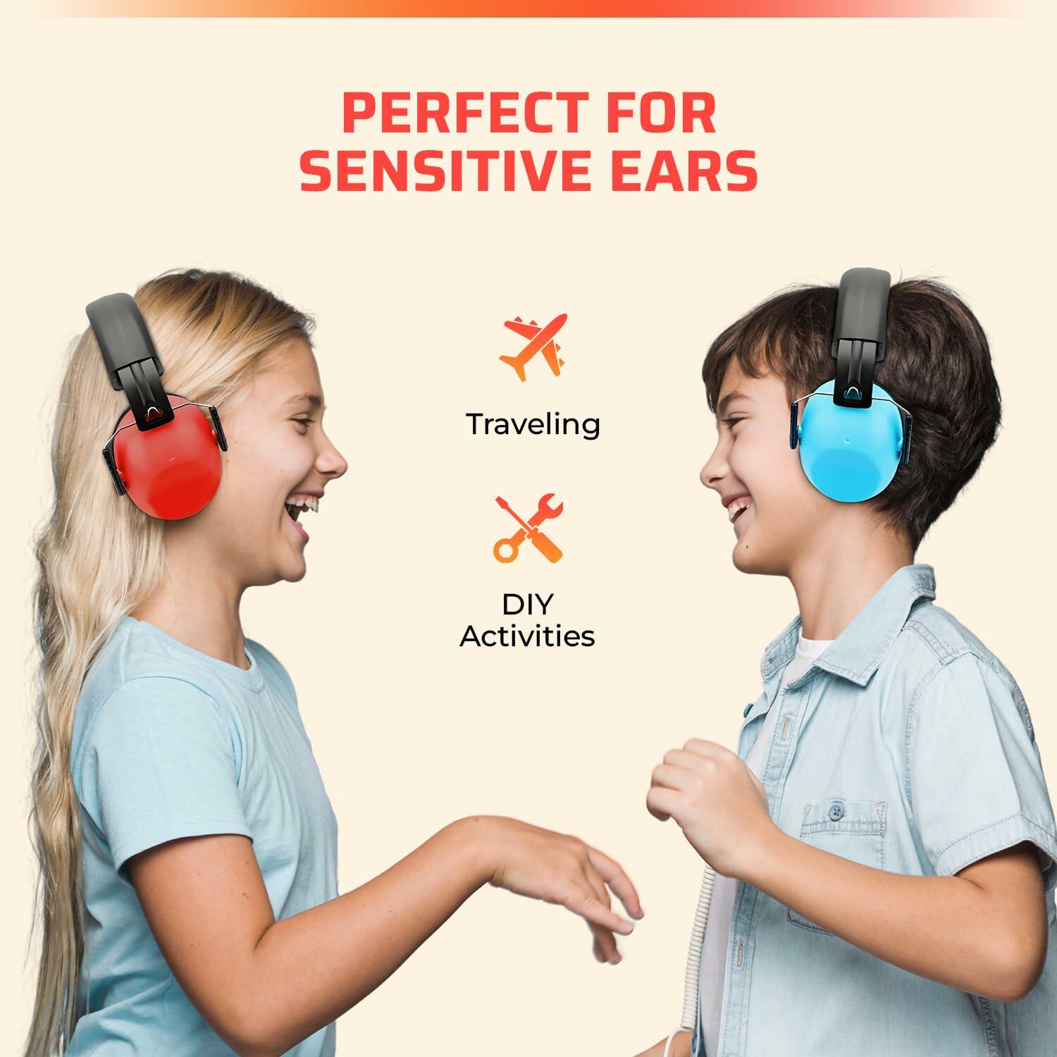 Jozy Noise Canceling Headphones for Kids SNR 26dB Ear Protection Orange