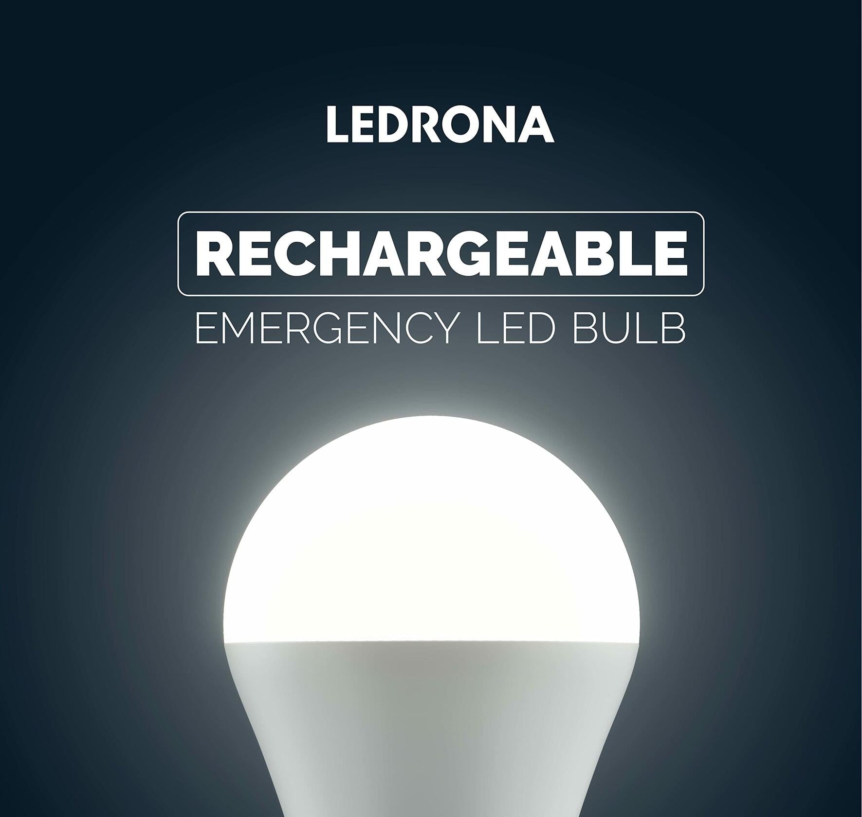LEDRONA Rechargeable Light Bulbs 4 Pack Emergency Battery 3000K E26