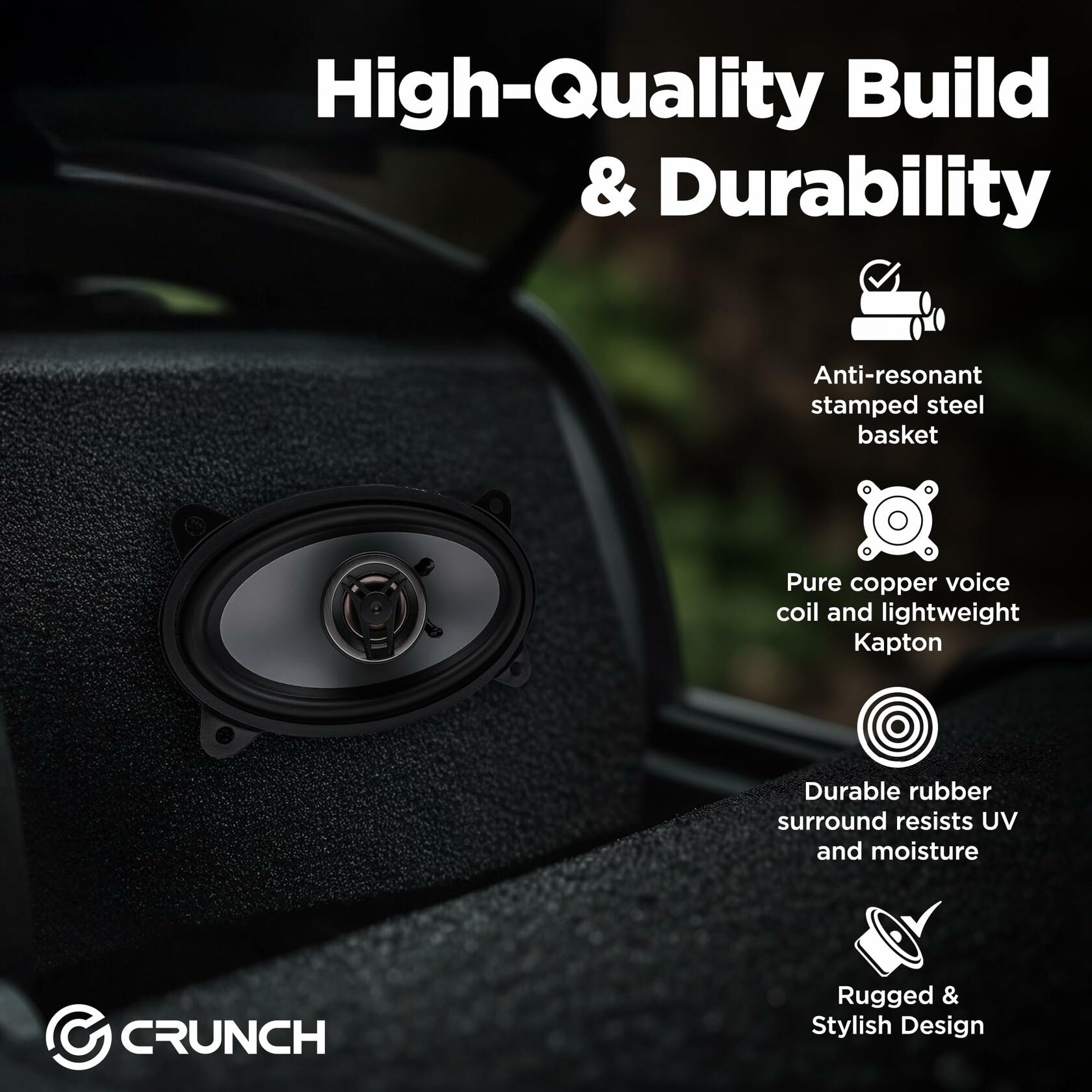 Crunch CS46CX CS Series Speakers (4" x 6", Coaxial, 250 Watts max)