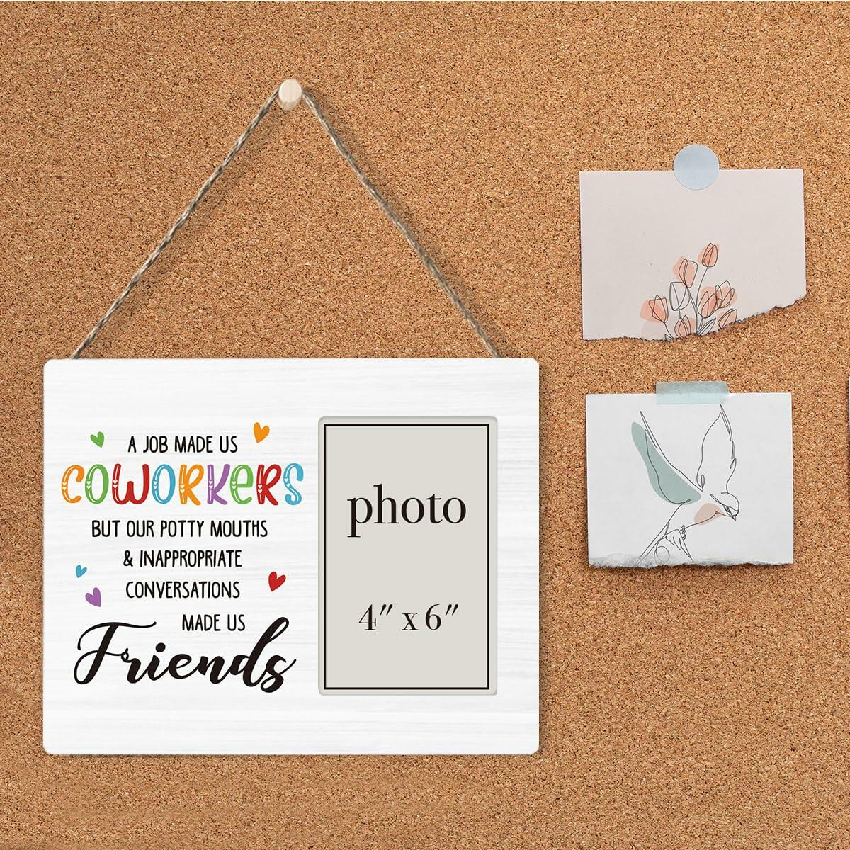 CIANMGD Funny Coworker Gift Wood Picture Frame 4x6 Work Bestie