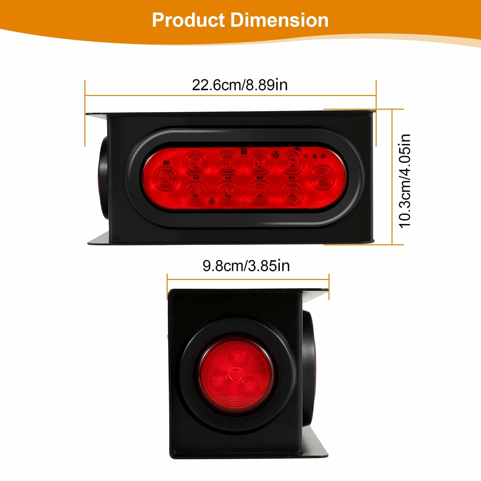 RUNHWEE LED Trailer Tail Lights Brake Stop Turn RV Camper DOT Pair
