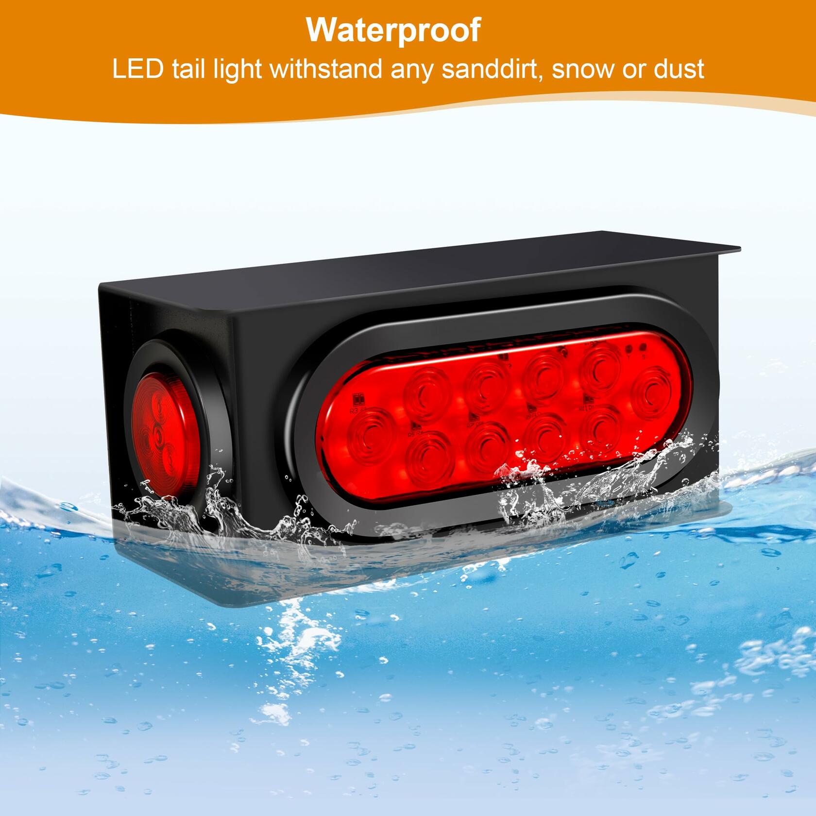RUNHWEE LED Trailer Tail Lights Brake Stop Turn RV Camper DOT Pair