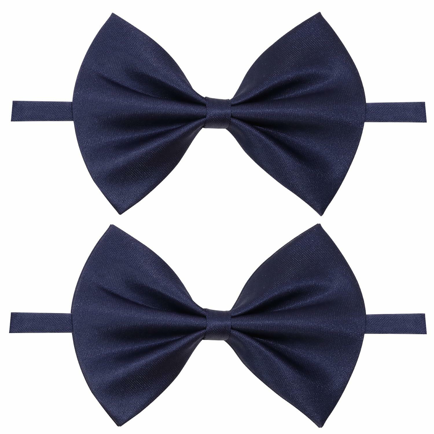 PPhtony 2pcs Satin Pre-Tied Bow Ties Adjustable Formal Tuxedo Purple