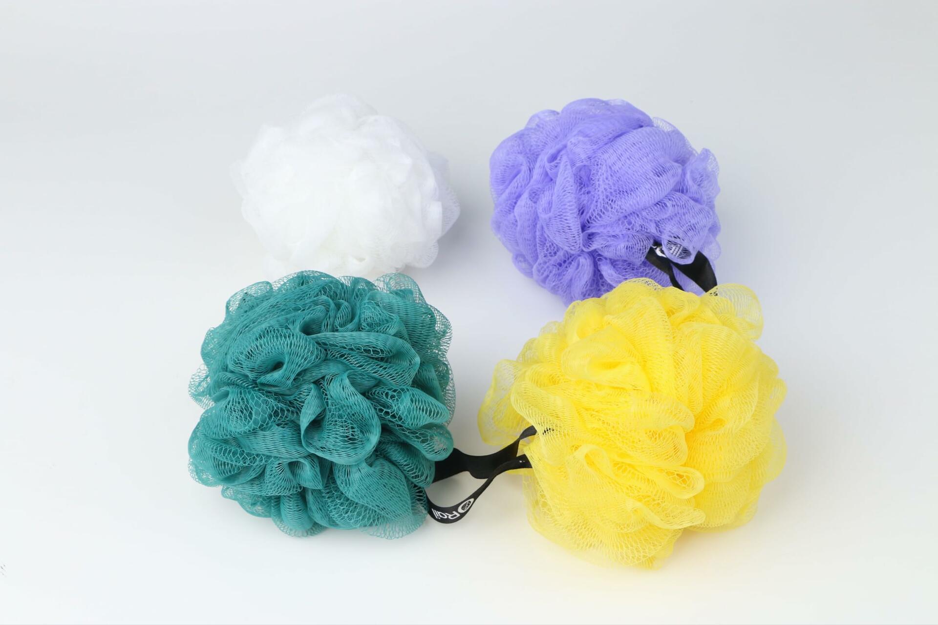 Rail 70g Loofah Sponge Exfoliating Bath Body Scrubber Mesh Pouf White
