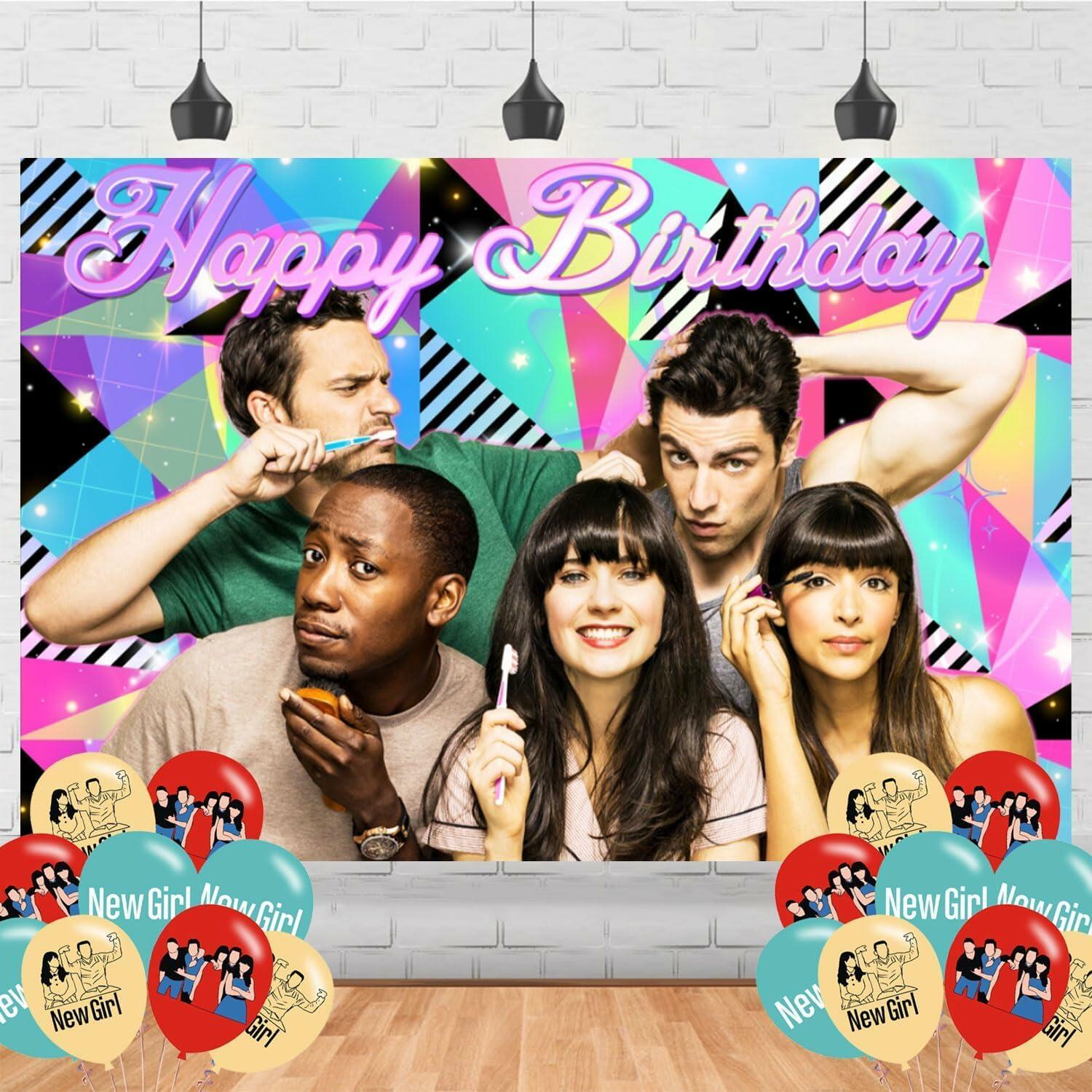 Generic New Girl Birthday Party Backdrop Banner Photo Background 5x3ft