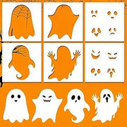 Weysat 8 Pcs Large Ghost Halloween Stencils Reusable for Crafts Yard Art