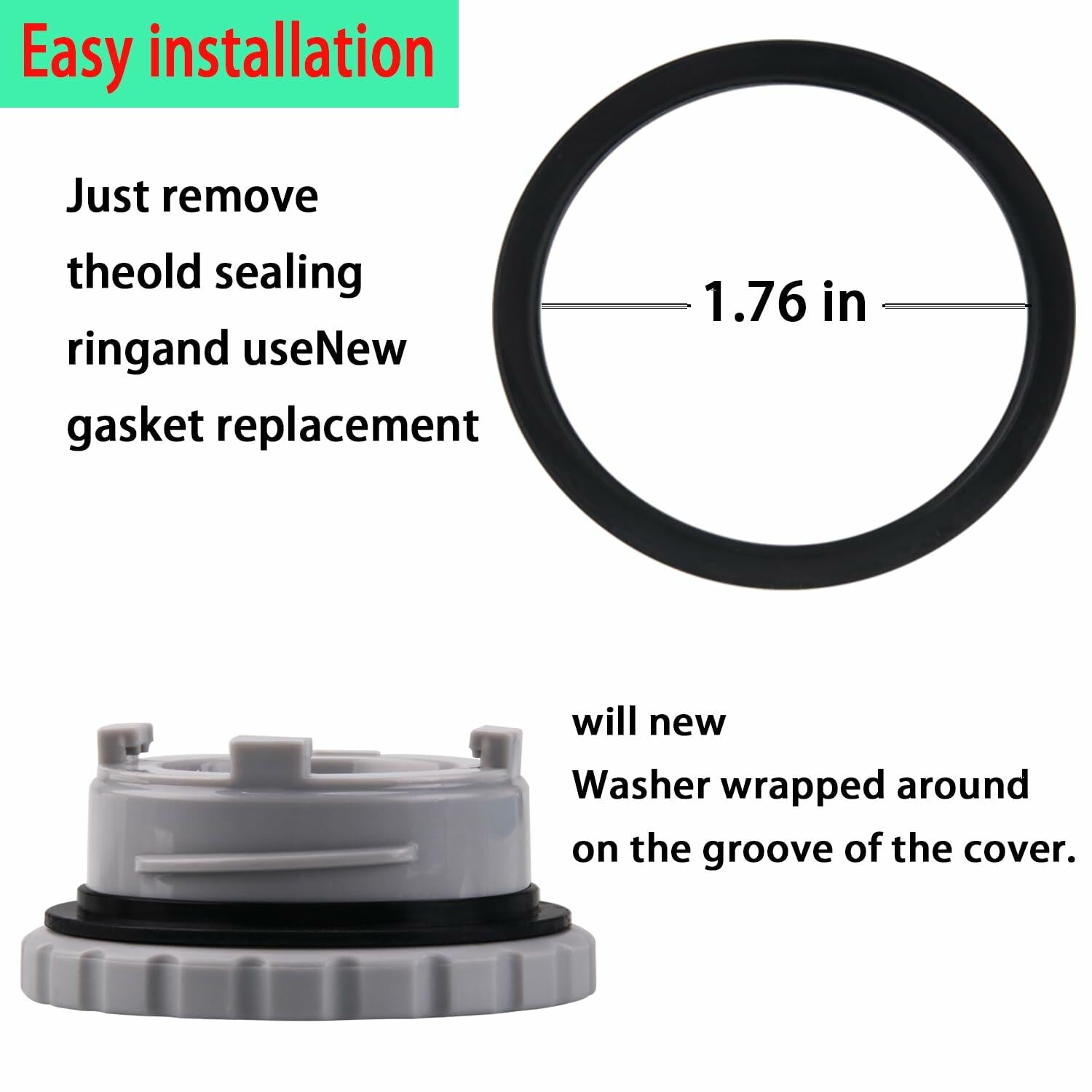 Generic Stanley Camp Mug Lid Gasket Rubber Seal Replacement 8pcs Black White