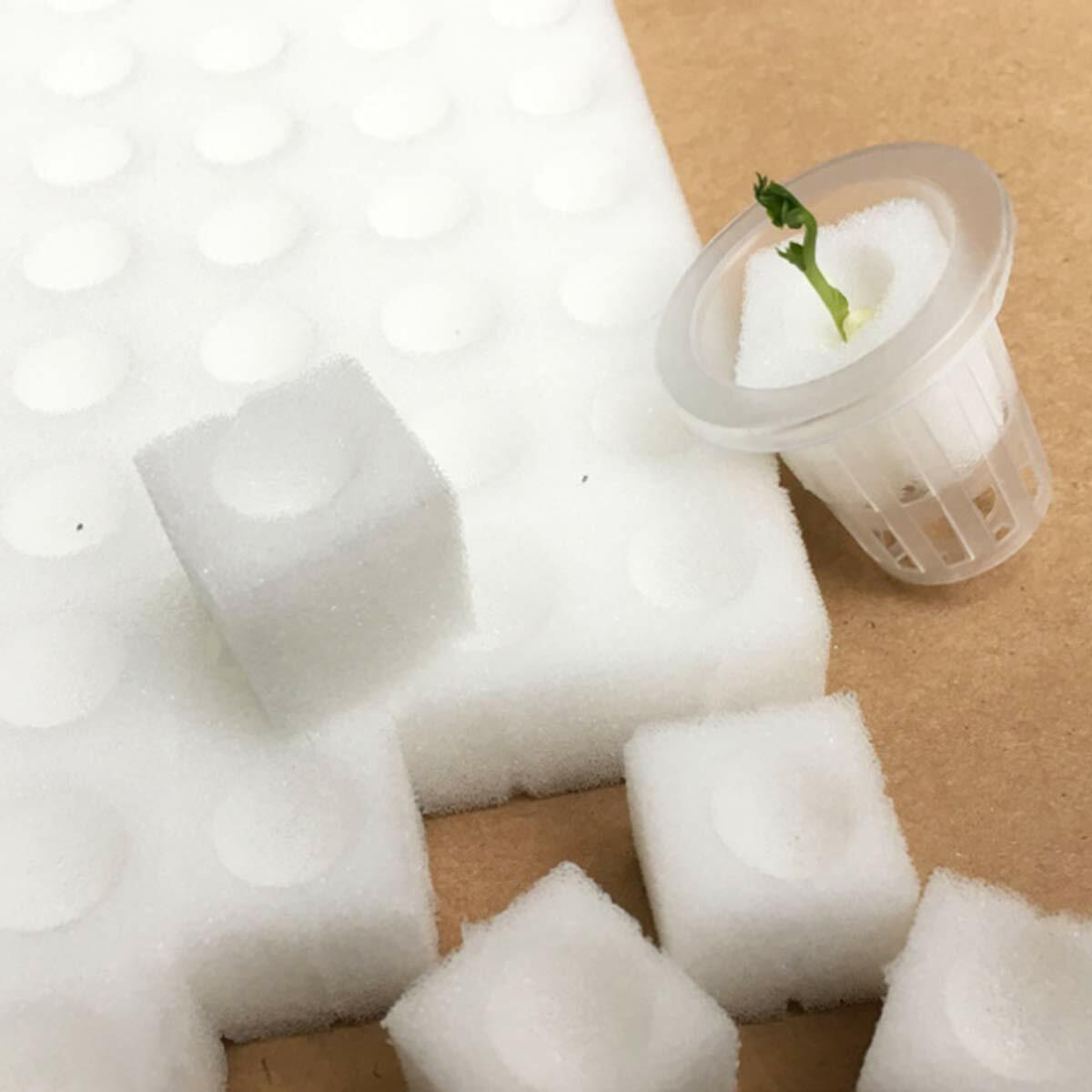 Juhao 100Pcs Hydroponic Square Seedling Sponges Gardening Tool for Growth