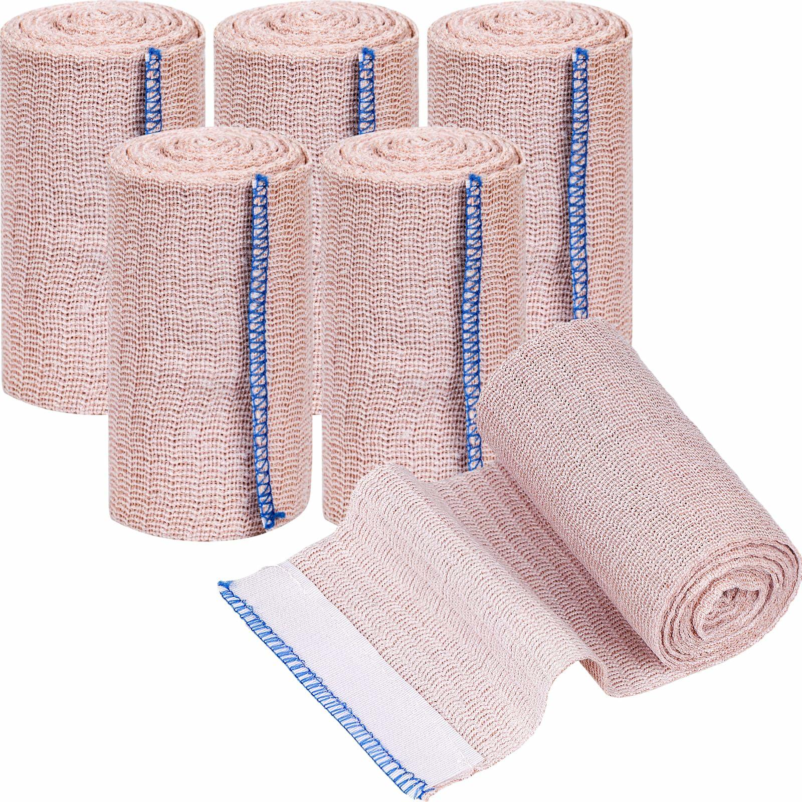 YSYONM Elastic Bandage Wrap 6 Pack 4 Inch Latex Free Compression Self-Closing