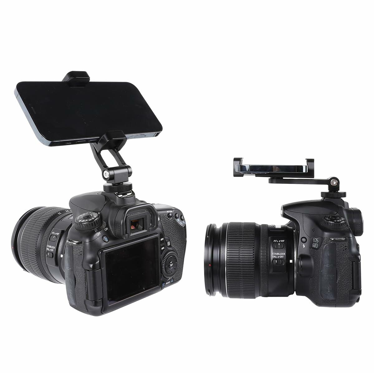 Leenconghui Aluminium Alloy Phone Tripod Mount Universal 2 Cold Shoe Black