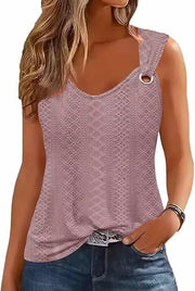 Yuaelria American Flag Star Baseball Tank Vest Pink Size L