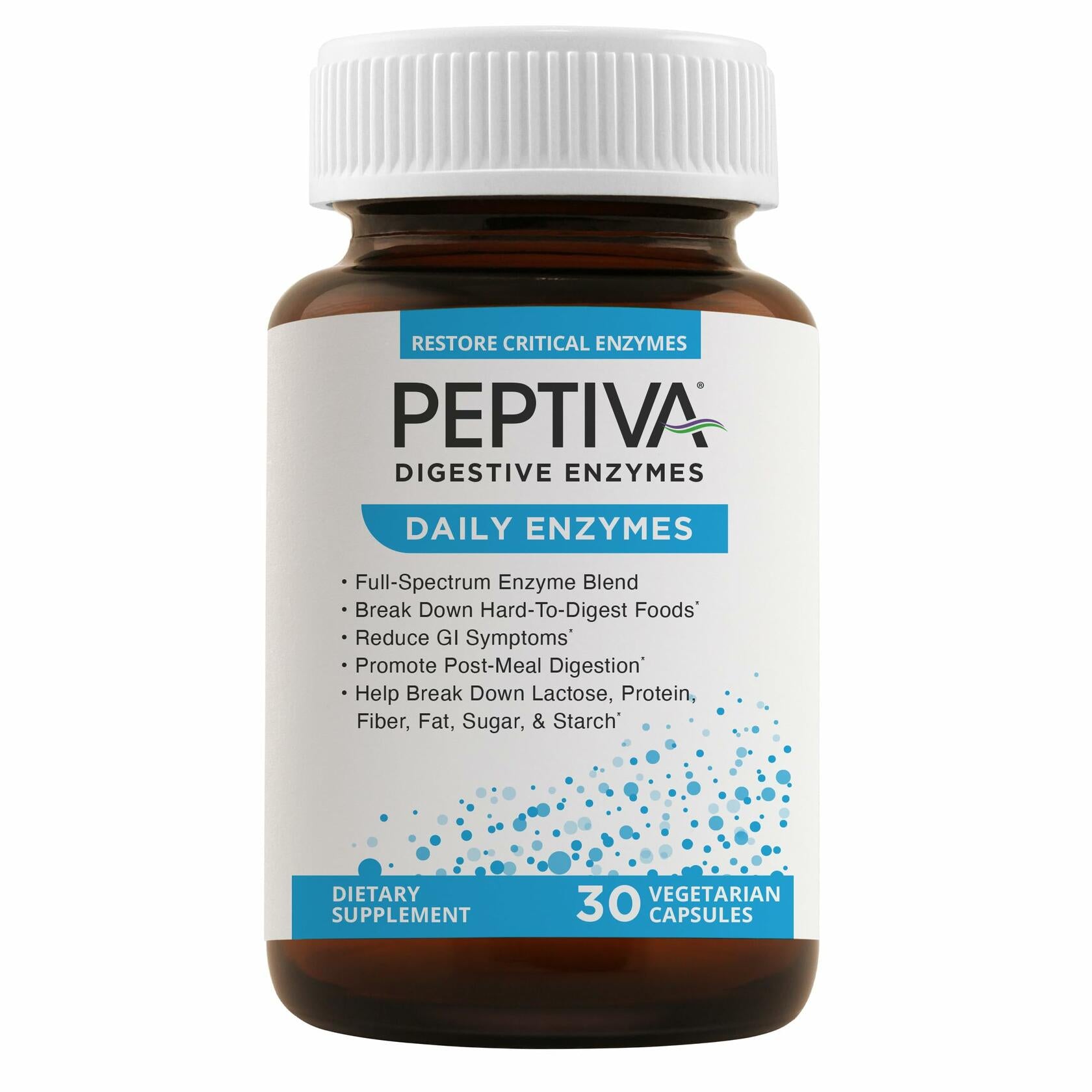 BestBy01/25 Peptiva Daily Digestive Enzymes Full-Spectrum Digestive Health