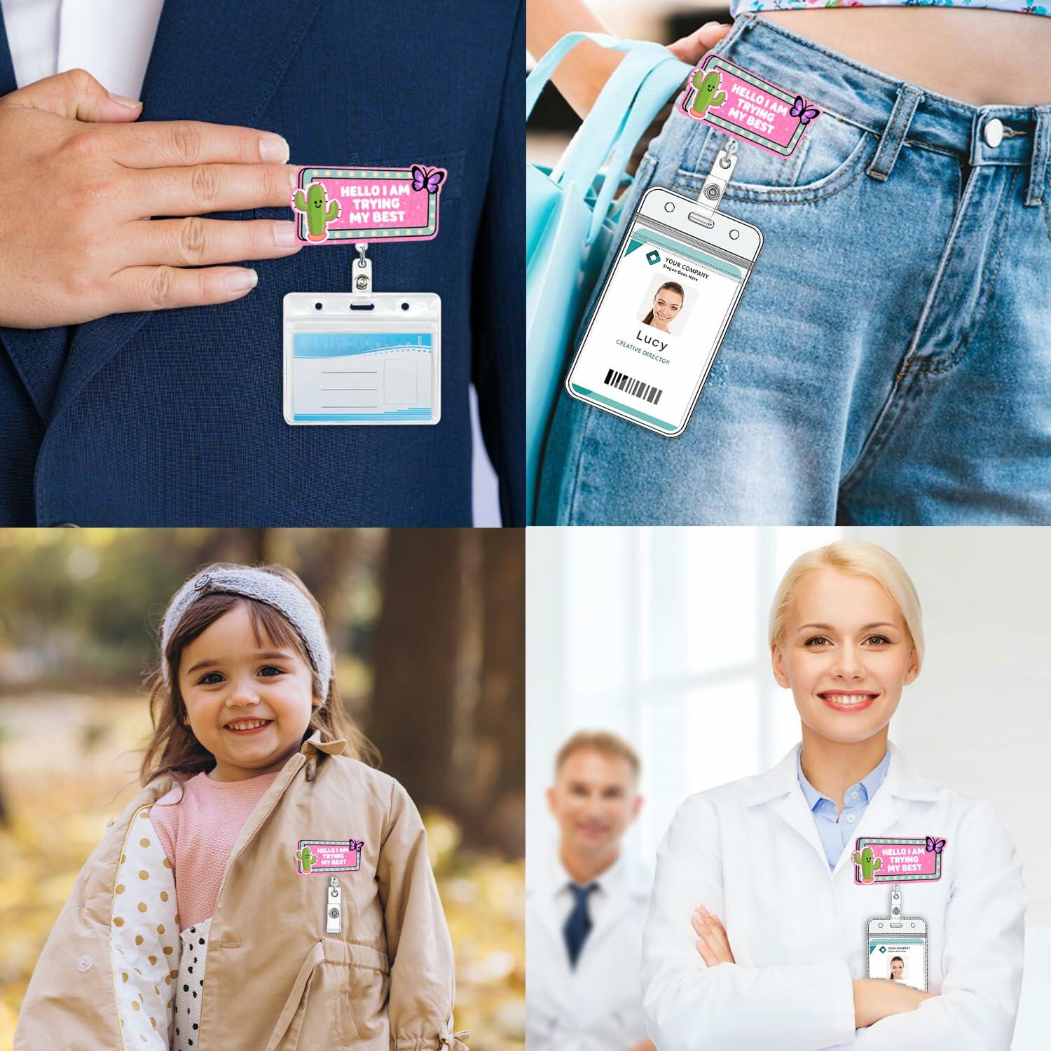 Hitluste Funny Nurse Badge Reel Retractable Clip Acrylic Medical Badge Holder