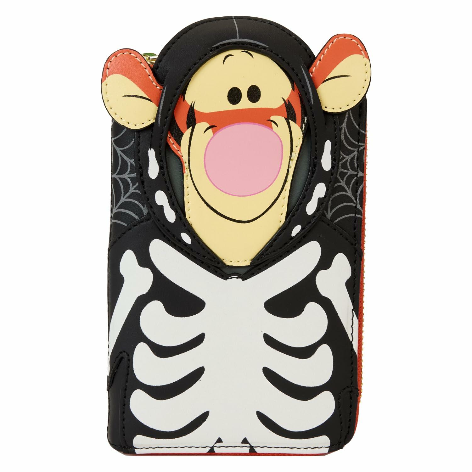 Loungefly Winnie The Pooh Skeleton Tigger Zip Wallet Black/Orange ONE SIZE