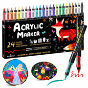 WINSONS 24 Colors Direct Liquid Ink Permanent Acrylic Markers Multi-Surface