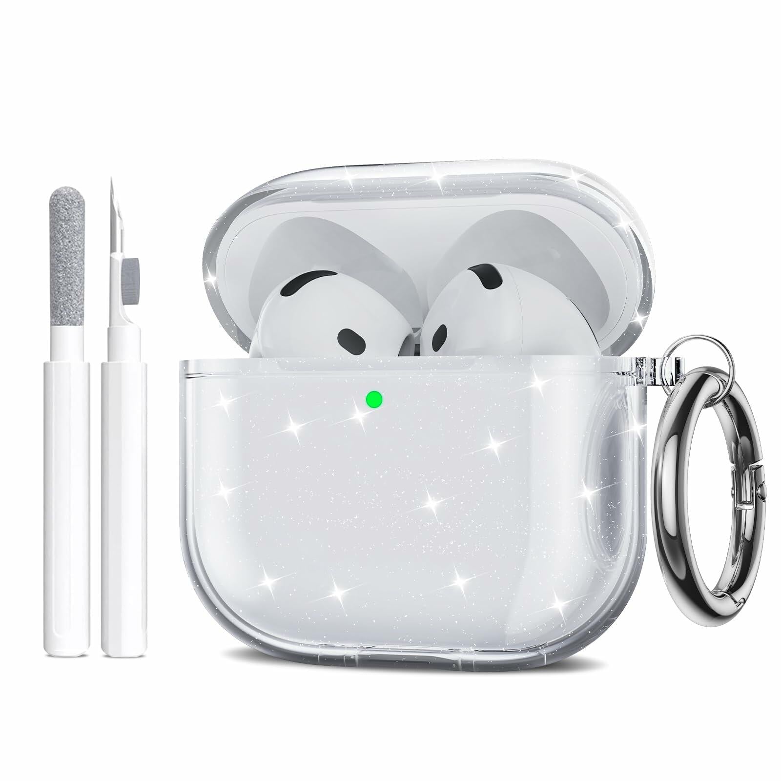 Maxjoy Silicone Case with Cleaner Kit & Keychain for Apple Airpods 4th Gen