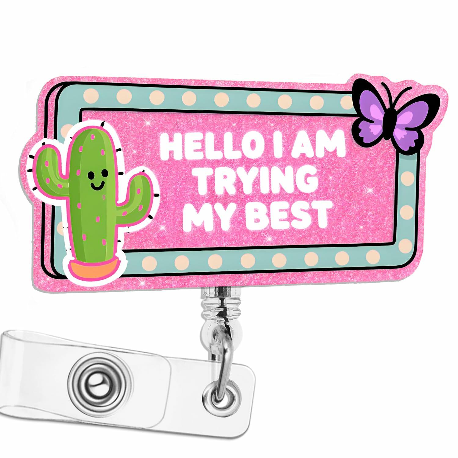 Hitluste Funny Nurse Badge Reel Retractable Clip Acrylic Medical Badge Holder