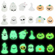 CCINEE 12pcs Halloween Mini Resin Tombstone Pumpkin Ghost Figurines Luminous
