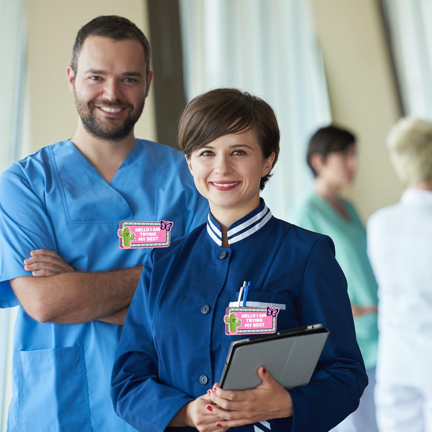 Hitluste Funny Nurse Badge Reel Retractable Clip Acrylic Medical Badge Holder