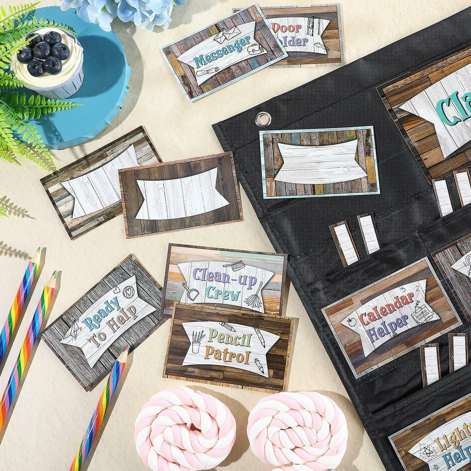 Fulmoon 86 Pc Class Jobs Pocket Chart Set Teacher Helper Home Sweet