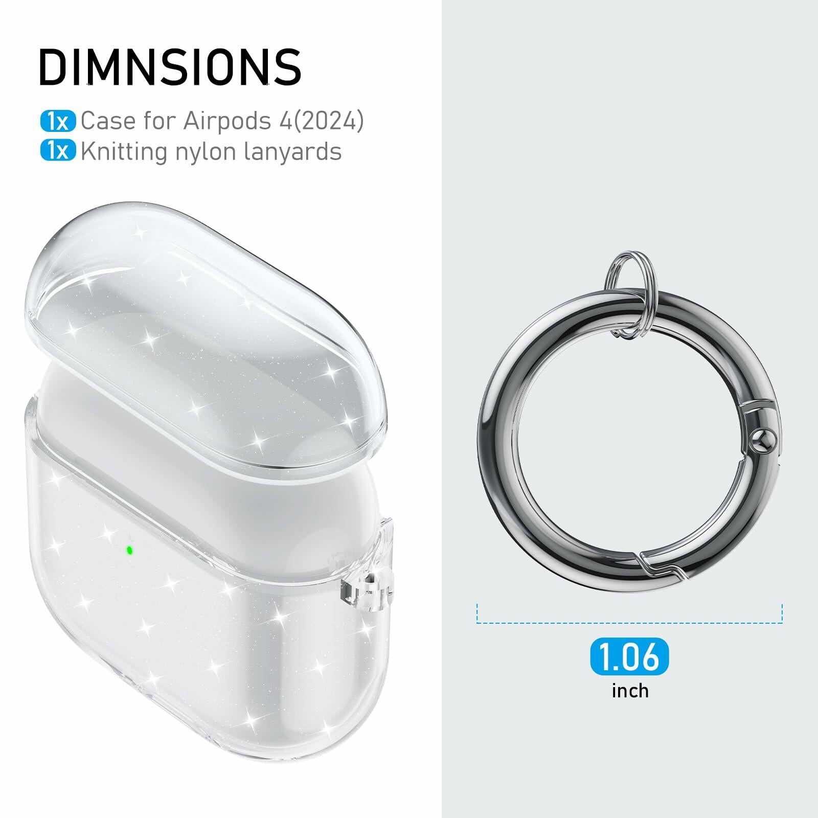 Maxjoy Silicone Case with Cleaner Kit & Keychain for Apple Airpods 4th Gen