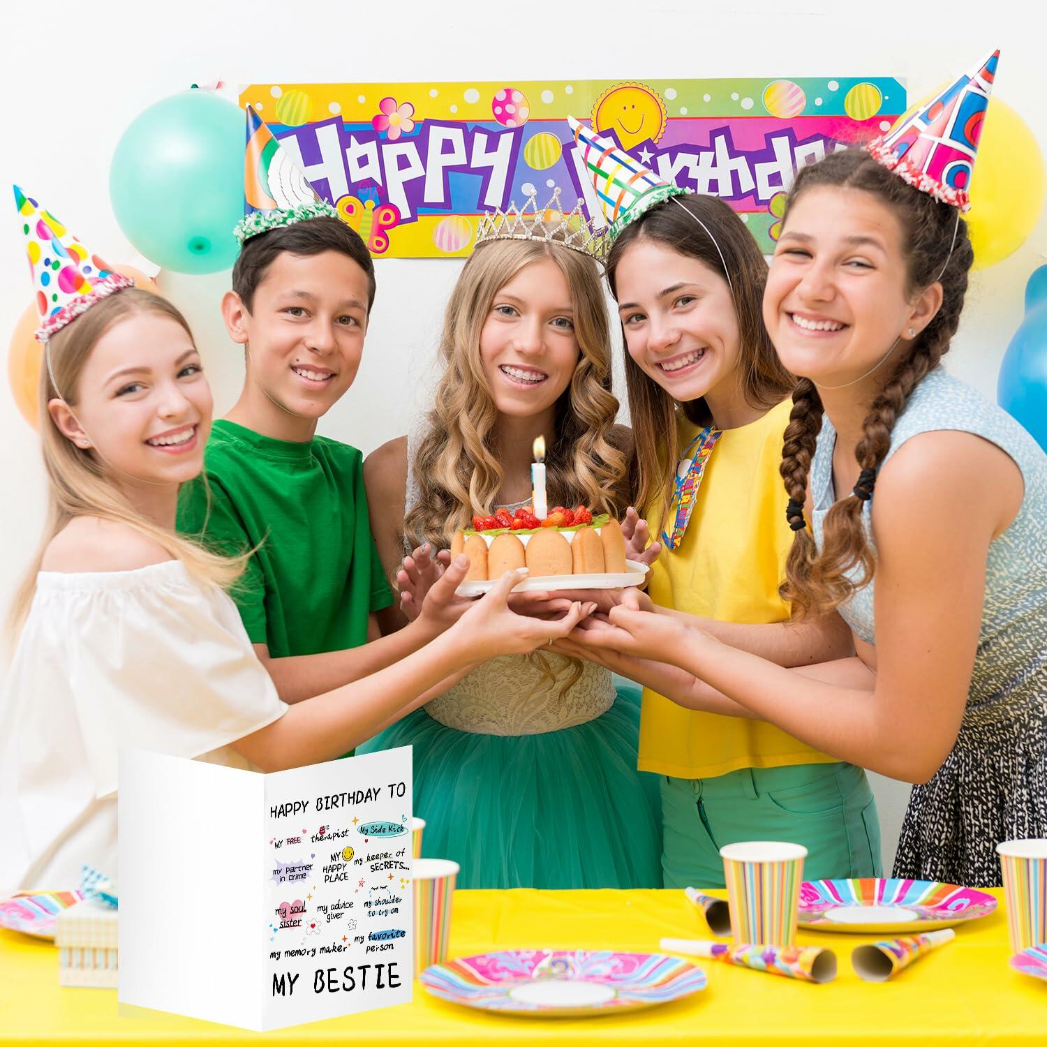 NPCSWXQ Funny Birthday Card for Bestie Friendship 4.7x7.1in with Envelope