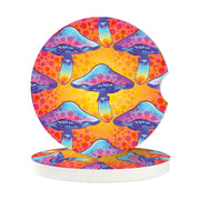 HOMETRIP Absorbent Ceramic Car Coasters Cork Back 2.56'' Sea Turtle 2pcs