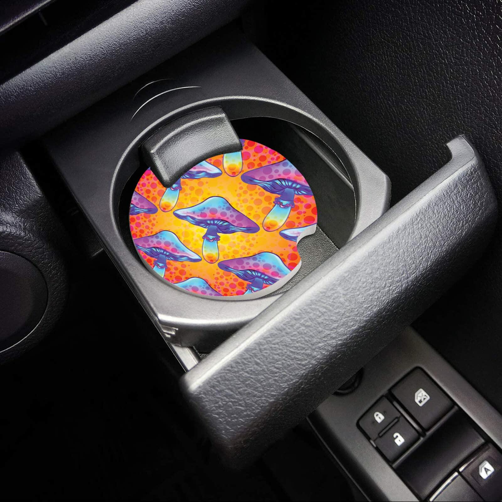 HOMETRIP Absorbent Ceramic Car Coasters Cork Back 2.56'' Sea Turtle 2pcs