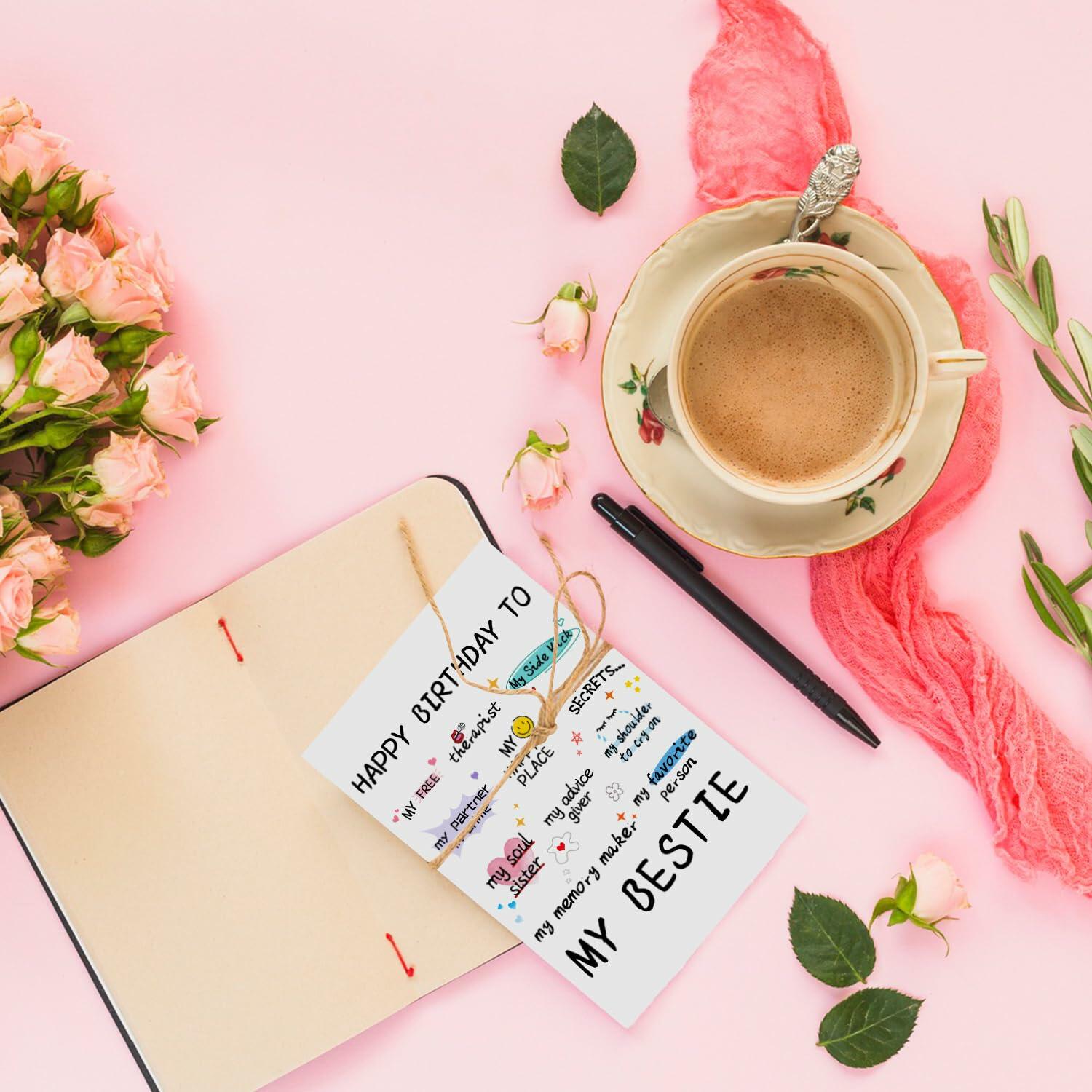 NPCSWXQ Funny Birthday Card for Bestie Friendship 4.7x7.1in with Envelope