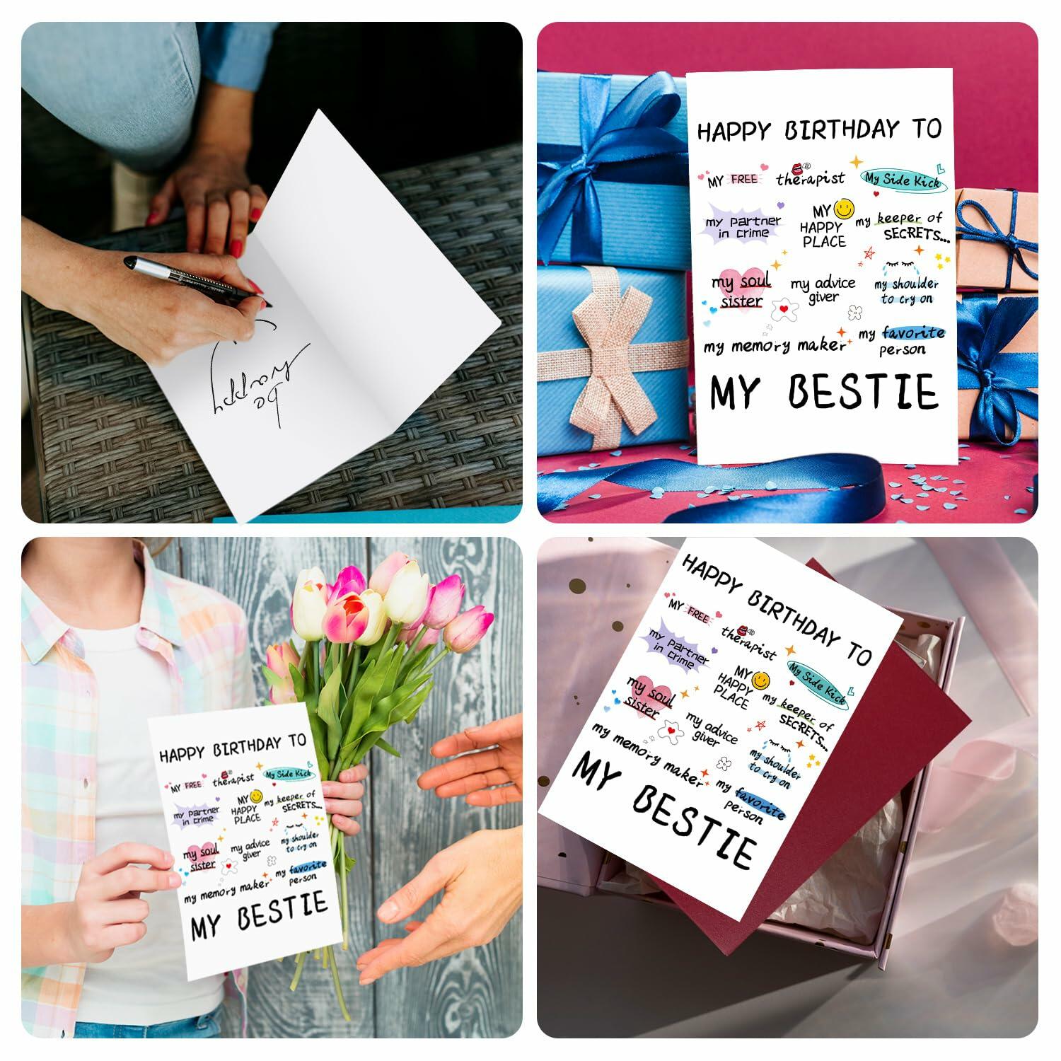 NPCSWXQ Funny Birthday Card for Bestie Friendship 4.7x7.1in with Envelope