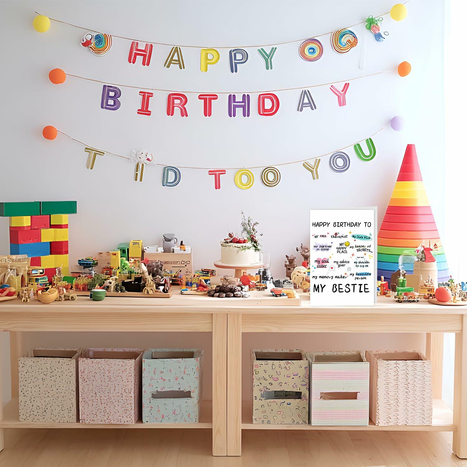 NPCSWXQ Funny Birthday Card for Bestie Friendship 4.7x7.1in with Envelope