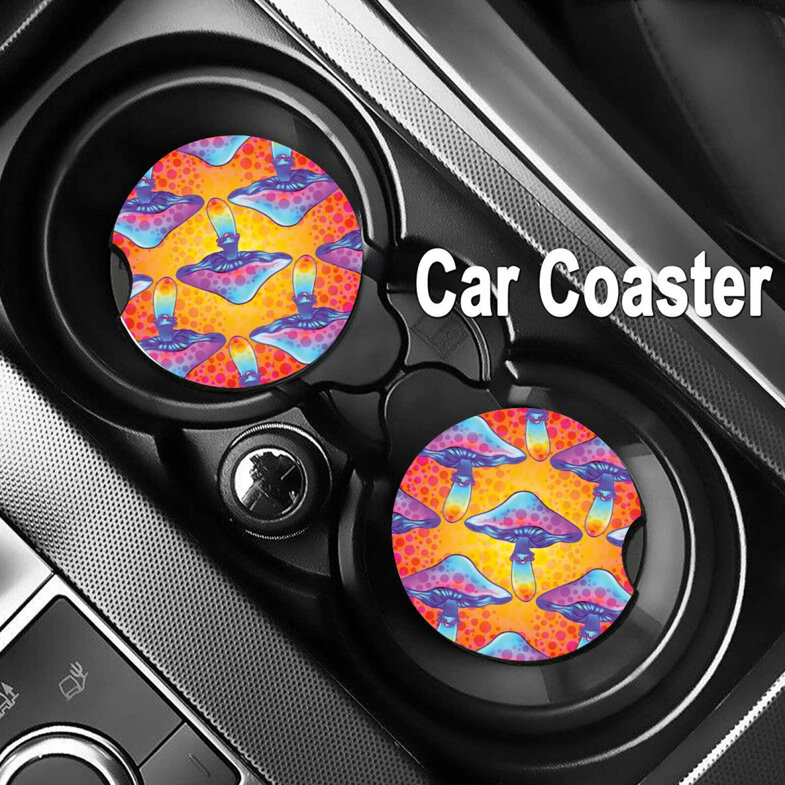 HOMETRIP Absorbent Ceramic Car Coasters Cork Back 2.56'' Sea Turtle 2pcs