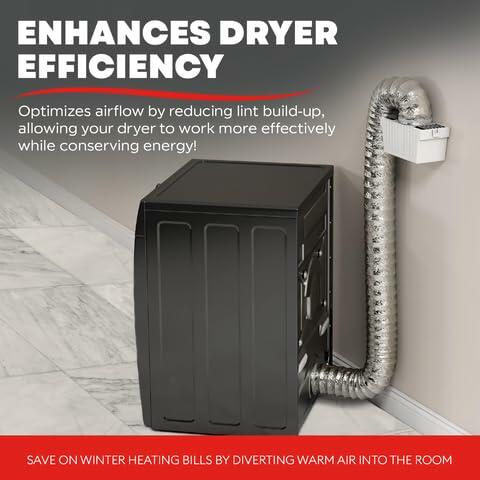 Deflecto Dryer Lint Trap Kit with Supurr-Flex Flexible Metallic Duct Silver