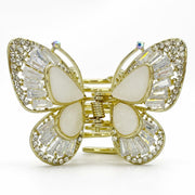 EleOnate Gold Rhinestone Butterfly Claw Clip Medium Size for All Hair