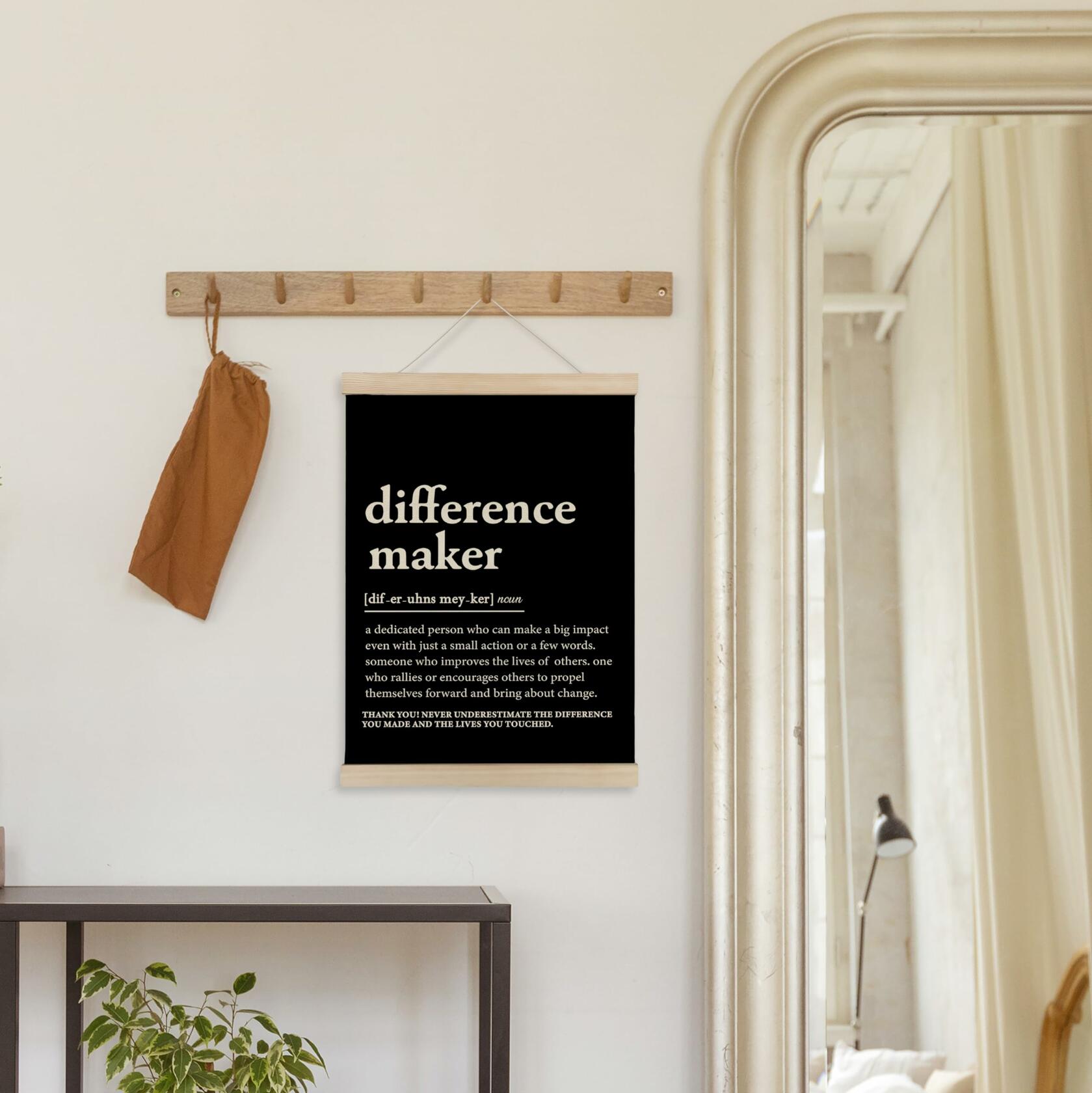 HRQKO Difference Maker Poster Hanger Frame Modern Minimalist 12x16 Black