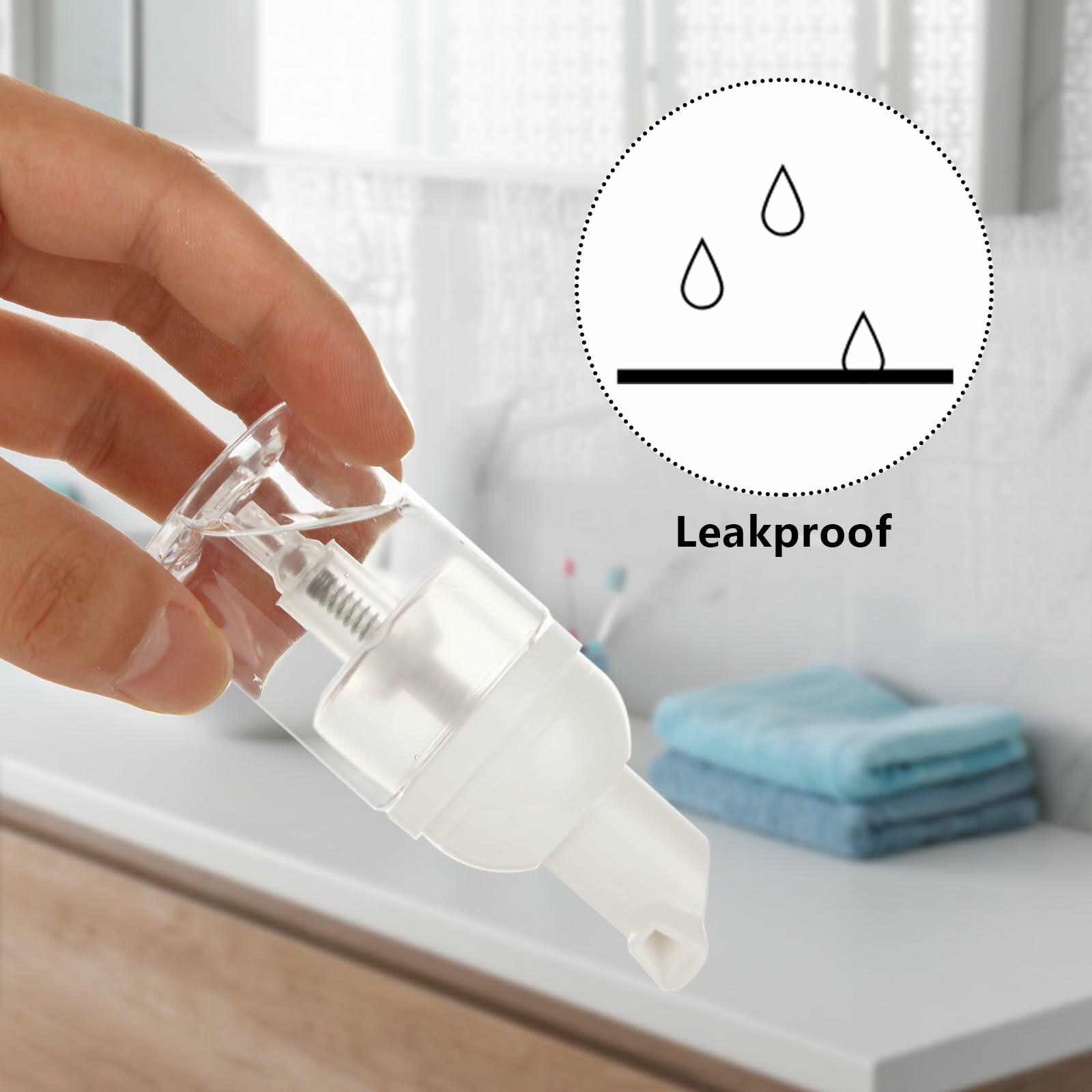 CYEAH 40 Pcs 1oz Clear Foam Pump Bottles Travel Size Plastic Dispenser