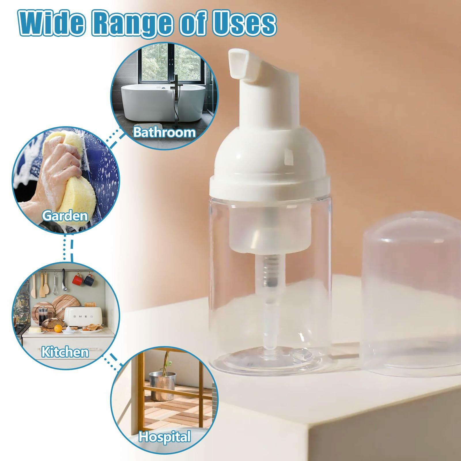 CYEAH 40 Pcs 1oz Clear Foam Pump Bottles Travel Size Plastic Dispenser