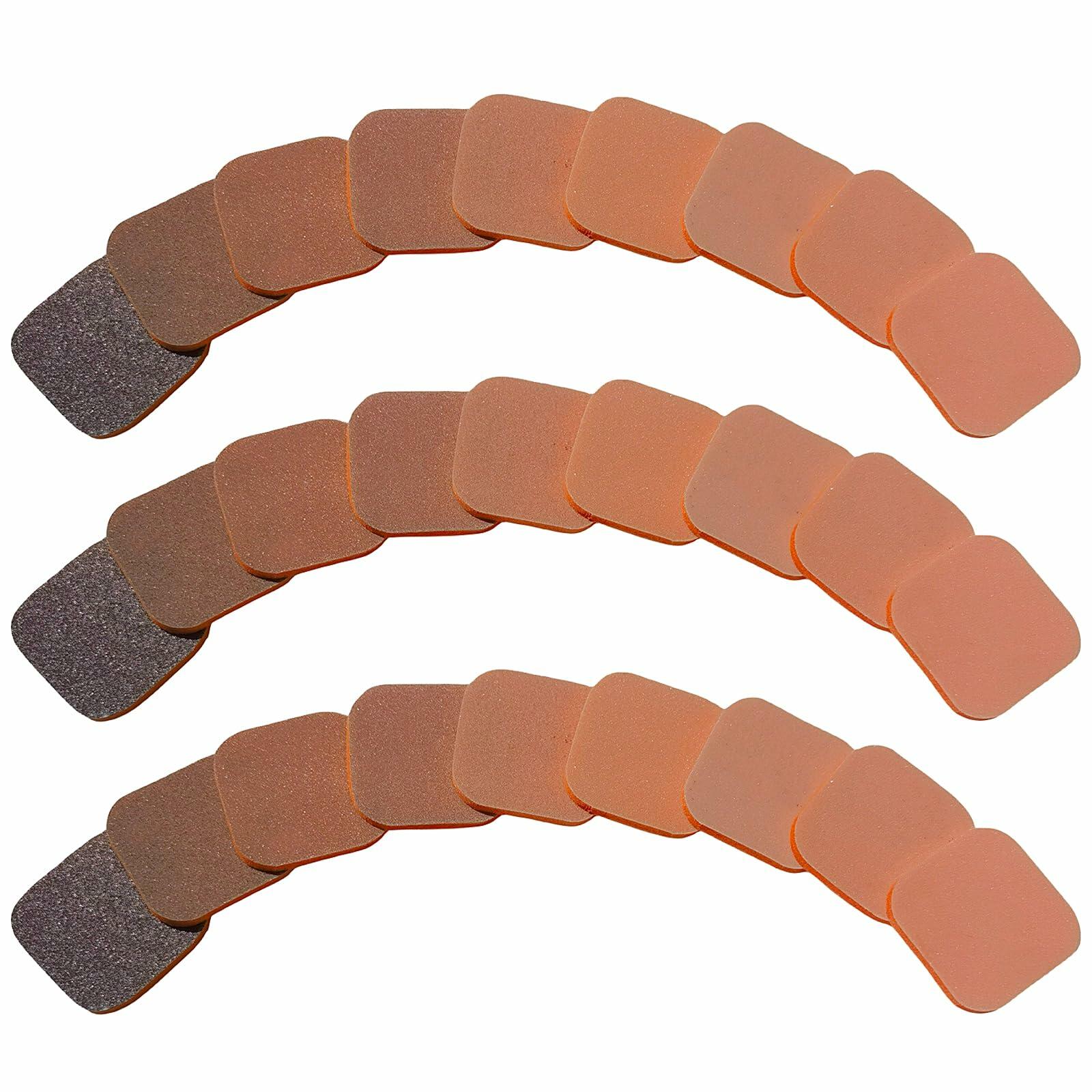 Toromp 2x2 Inch Soft Touch Sanding Pads 27 Pack Orange 320-3500 Grit