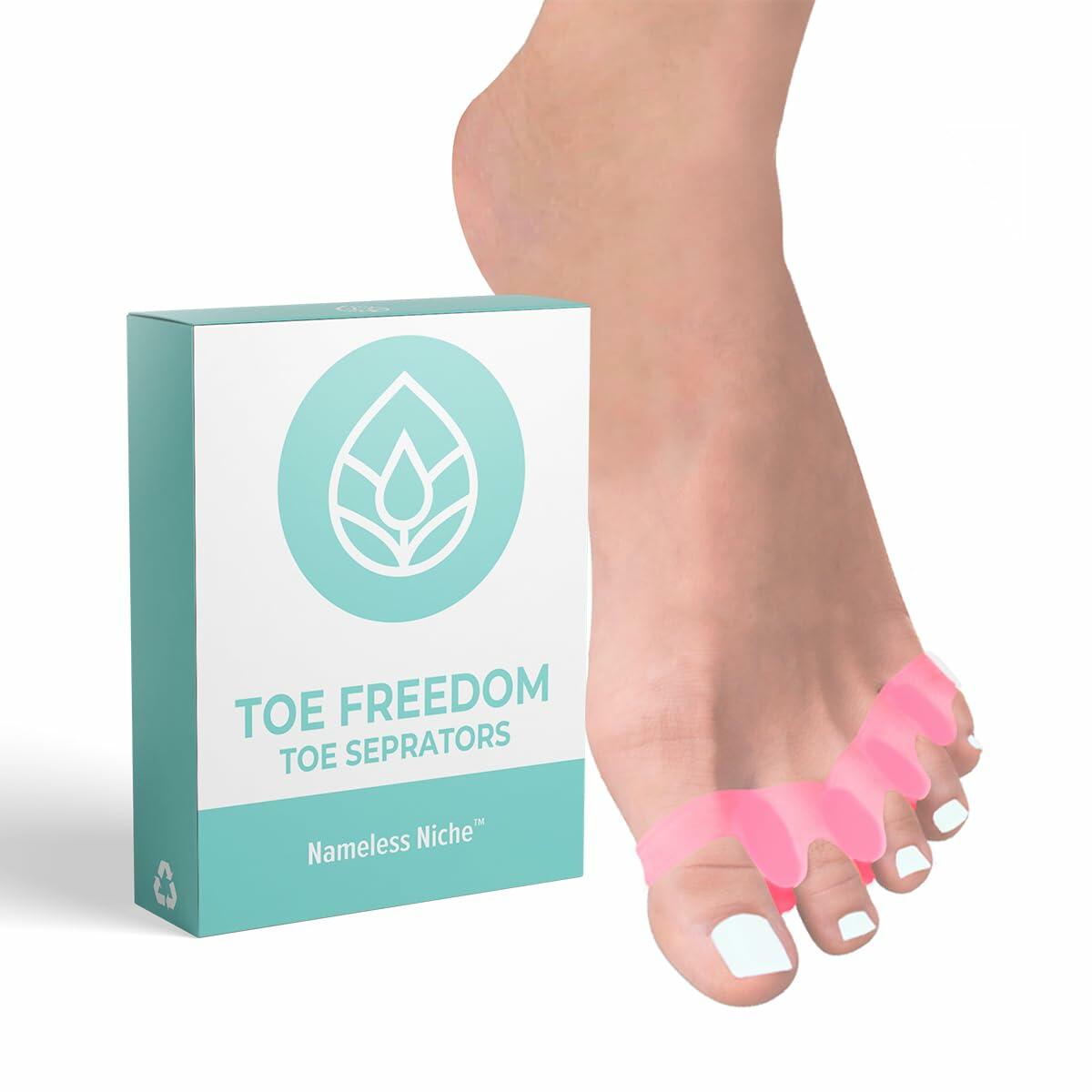 NAMELESS NICHE Toe Separators Bunion Corrector Toe Spacers Pink 1 Pair