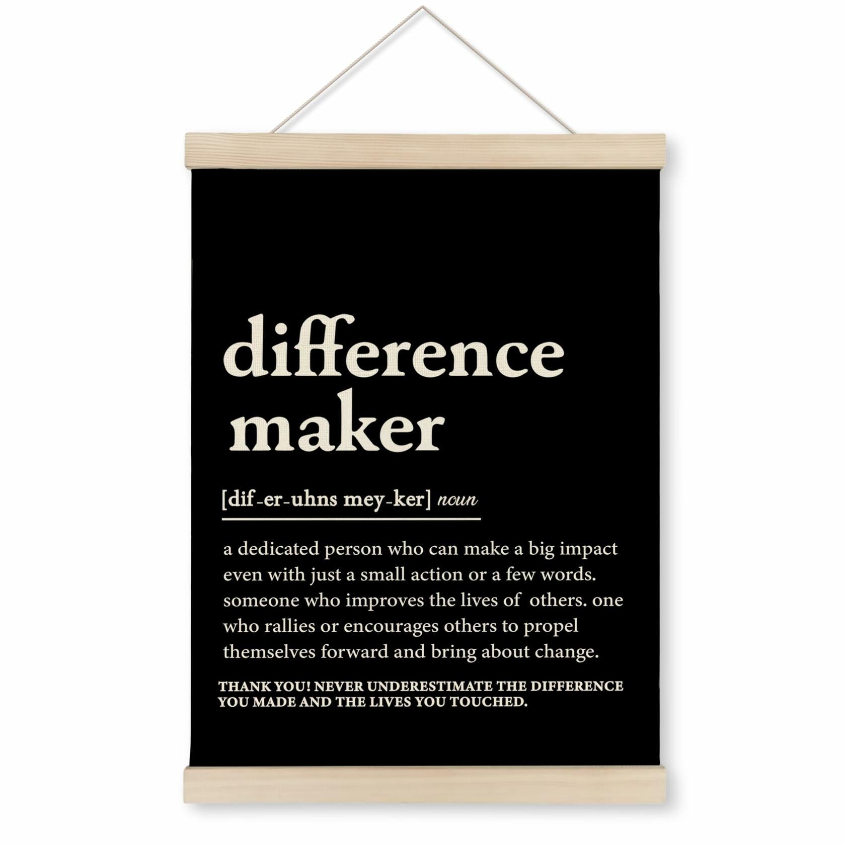 HRQKO Difference Maker Poster Hanger Frame Modern Minimalist 12x16 Black
