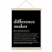 HRQKO Difference Maker Poster Hanger Frame Modern Minimalist 12x16 Black